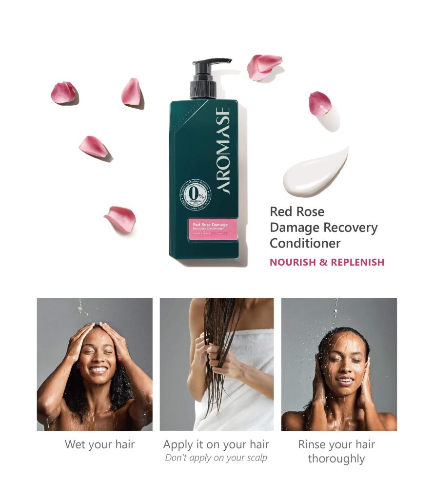 Dầu xả phục hồi tóc khô xơ AROMASE Red Rose Damage Recovery Conditioner 400ml