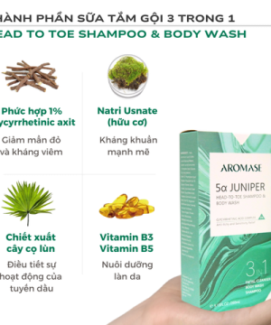 Dầu gội, sữa tắm, rửa mặt 3 IN 1 AROMASE 5α Juniper Head-To-Toe Shampoo & Body Wash 260ml