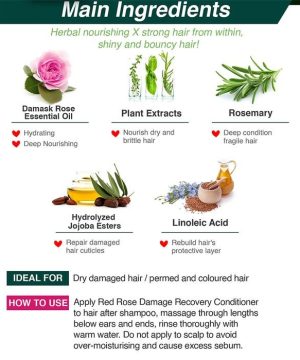 Dầu xả phục hồi tóc khô xơ AROMASE Red Rose Damage Recovery Conditioner 400ml